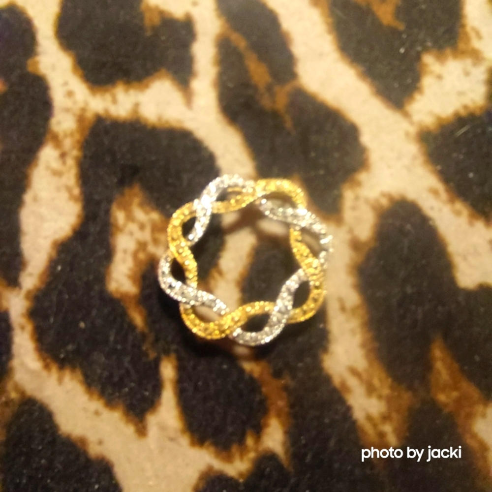 10k two tone Gold Infinity Pendant / Charm, not plated or filled